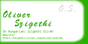 oliver szigethi business card